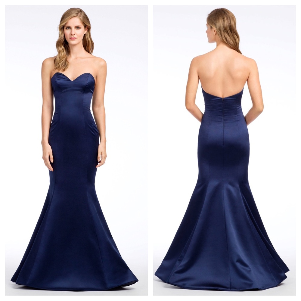 Hayley Paige Occasions Bridesmaid Dress 5668 Satin Indigo 0